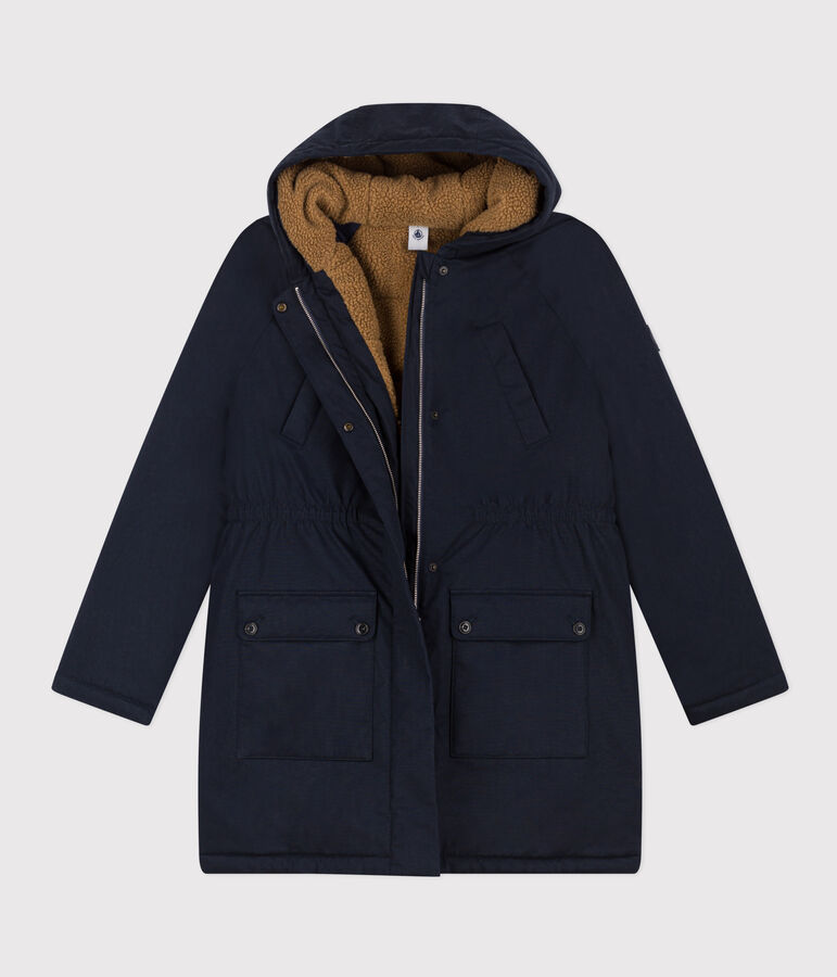 Damenparka mit Sherpafutter. blau SMOKING