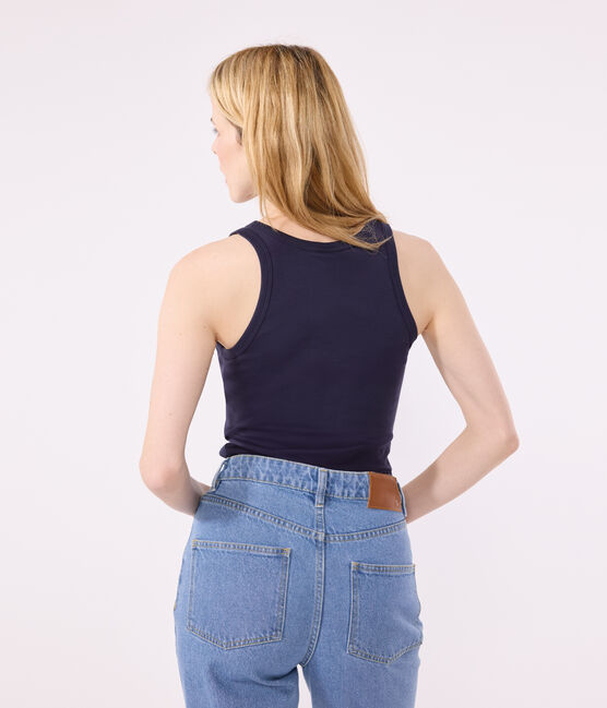 Damen-Tanktop L’Iconique aus Baumwolle blau SMOKING