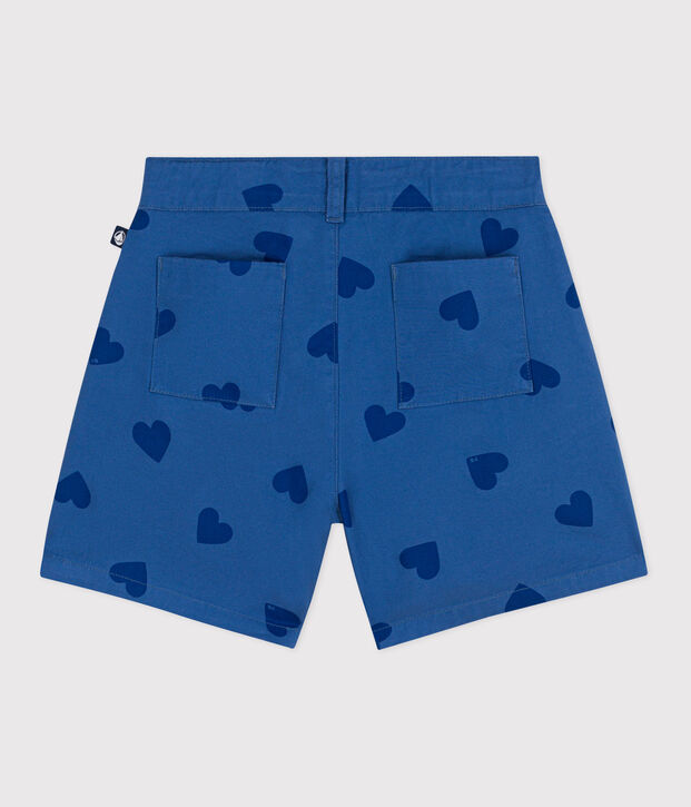 Kinder-Shorts aus Baumwolle mit Herzmotiv blau/blau