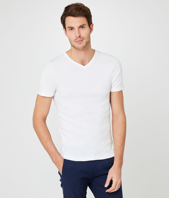 Kurzärmeliges t-shirt v-ausschnitt herren weiss ECUME