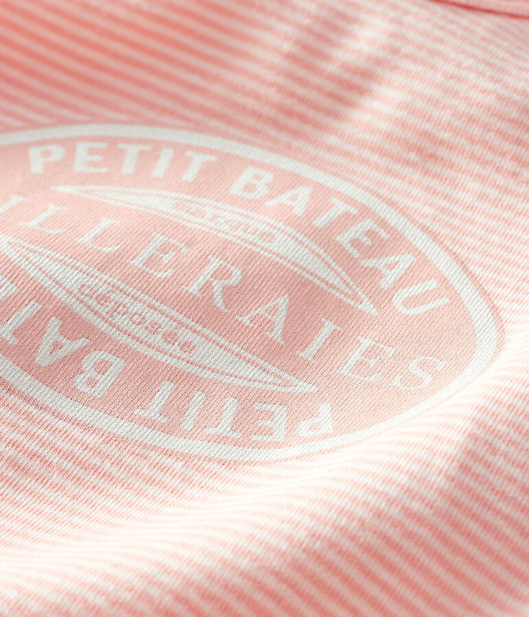 Strampler ohne Fu&szlig; aus Rippstrick orange CORAL/weiss MARSHMALLOW