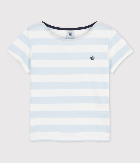 Kurzärmeliges T-Shirt aus Baumwolle für Mädchen PLEINAIR/ MARSHMALLOW