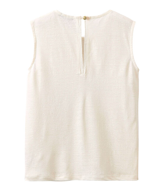 Ärmelloses Damen-Top aus Leinen weiss LAIT