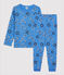 Kinderpyjama aus Bio-Baumwolle blau BRASIER/weiss MULTICO