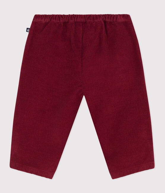 Baby-Hose aus einfarbigem Fein-Cord AMARANTE