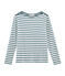 Langarm-t-shirt damen blau FONTAINE/weiss MARSHMALLOW