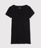 Eng anliegendes T-Shirt mit V-Ausschnitt aus Baumwolle für Damen schwarz NOIR