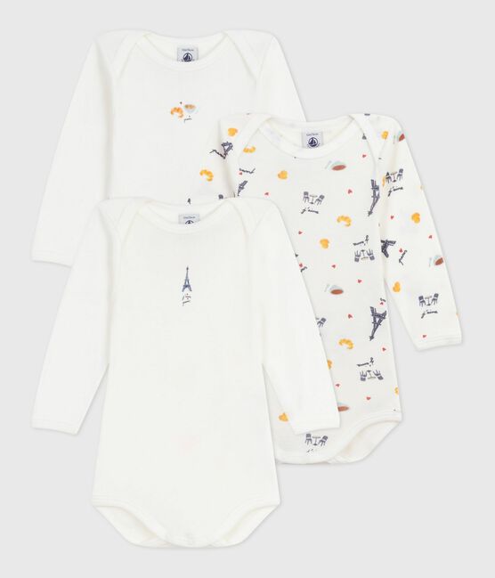 Set langärmeliger Baby-Bodys aus Baumwolle mit Paris-Motiv variante 1