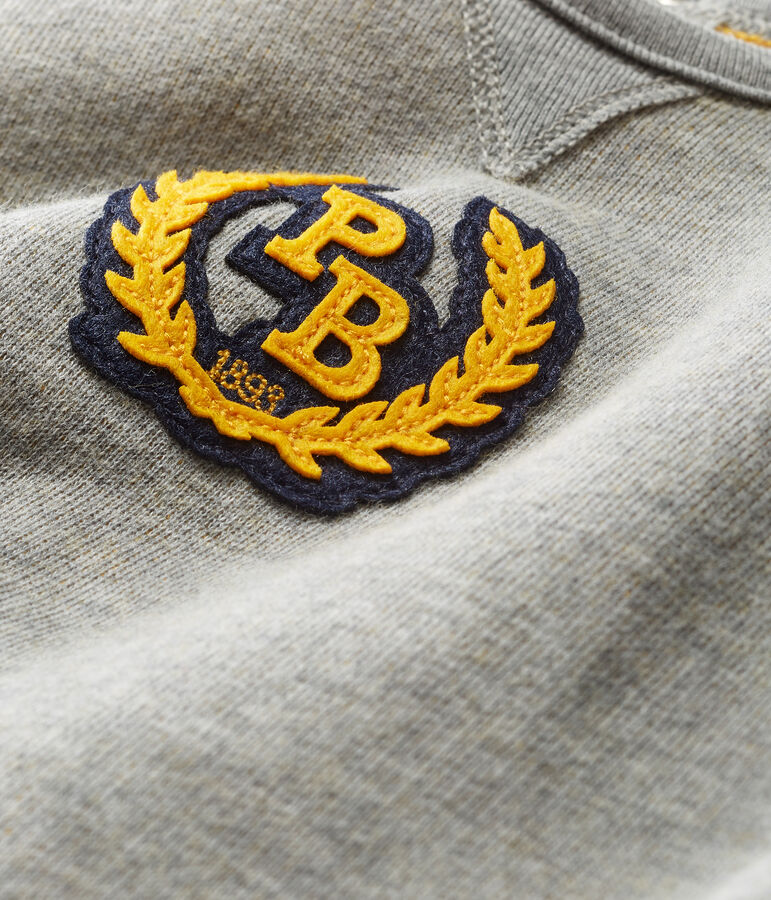 Baby-Langoverall aus Molton f&uuml;r Jungen grau/gelb