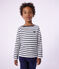 Kinder-Matrosenshirt aus Bio-Baumwolle weiss MARSHMALLOW/blau SMOKING