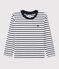 Kinder-T-Shirt aus Jersey für Mädchen/Jungen weiss MARSHMALLOW/blau SMOKING