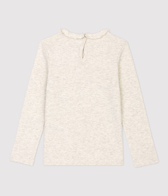 Langärmeliges Kinder-T-Shirt aus Baumwolle für Mädchen beige MONTELIMAR CHINE