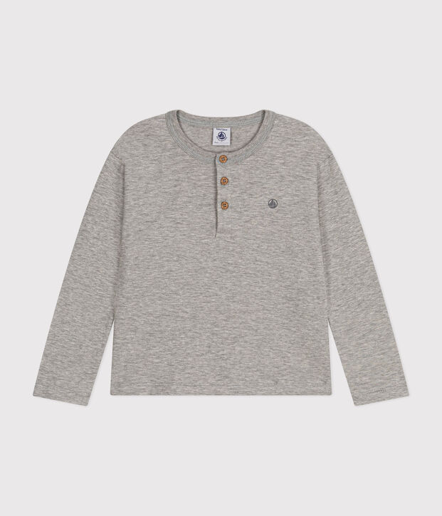 Lang&auml;rmeliges T-Shirt aus Baumwolle f&uuml;r Kinder/Jungen grau