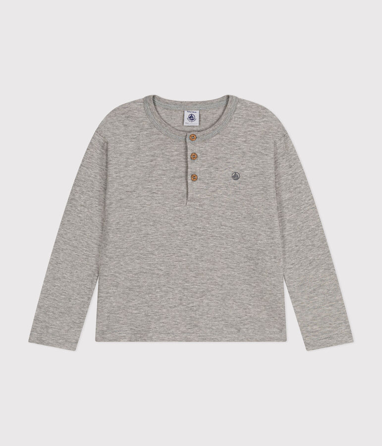 Lang&auml;rmeliges T-Shirt aus Baumwolle f&uuml;r Kinder/Jungen grau