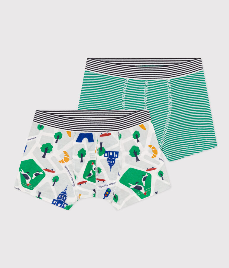 2er-Set Kinder-Boxershorts aus Baumwolle mit Paris-Motiv vielfarbig