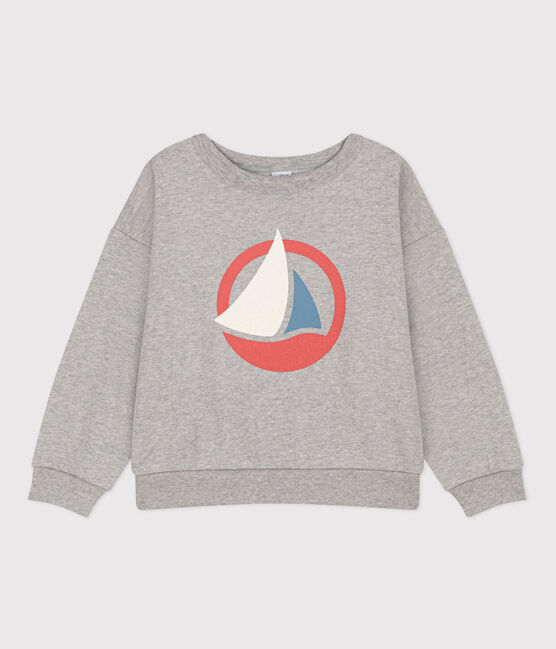 Kinder-Sweatshirt aus Molton für Jungen grau CHATON CHINE
