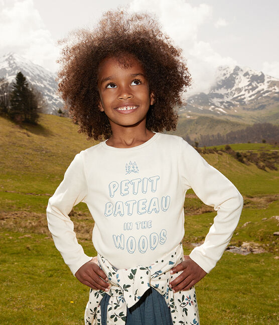 Langärmeliges Kinder-T-Shirt aus Baumwolle für Mädchen und  Jungen weiss AVALANCHE/ ROVER/ MULTICO