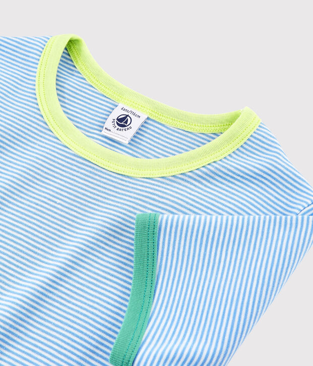 Kinder-Kurzpyjama blau/weiss