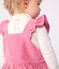 Langbeinige Baby-Latzhose aus einfarbigem Fein-Cord mit Volants  BOUDOIR