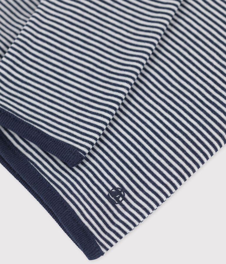 Baby-Strickjacke aus Bio-Baumwolle mit Ringelstreifen blau/weiss