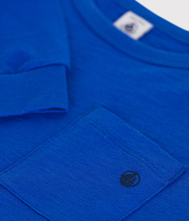 Lang&auml;rmeliges Kinder-T-Shirt aus geflammten Jersey f&uuml;r Jungen blau