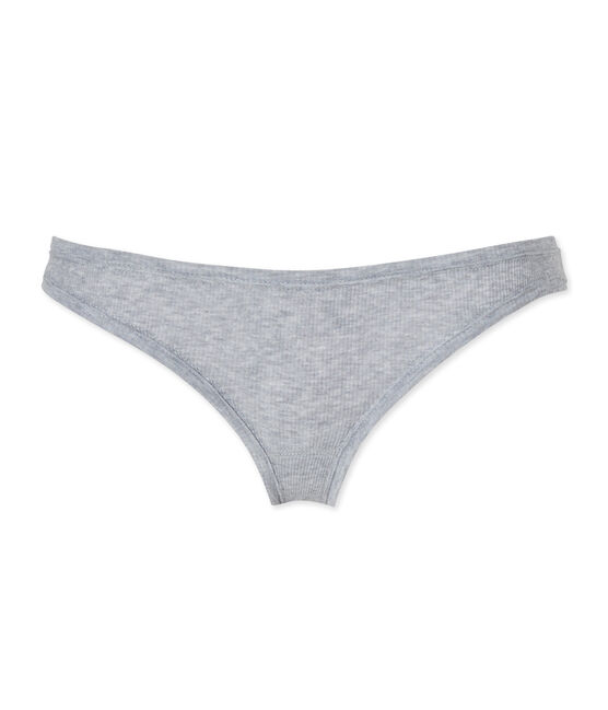 Damen-Slip aus Baumwolle grau FUMEE CHINE