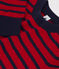 Damenpullover aus Wolle-/Baumwollmischung mit Marinestreifen rot TERKUIT/ SMOKING