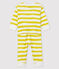 Baby-Strampler aus Rippstrick ohne Druckknöpfe gelb BLE/weiss MARSHMALLOW