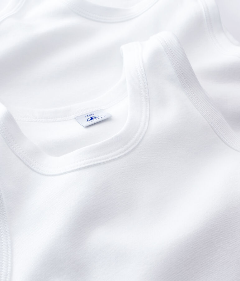 2er-Set wei&szlig;e Unterhemden f&uuml;r Jungen variante 1