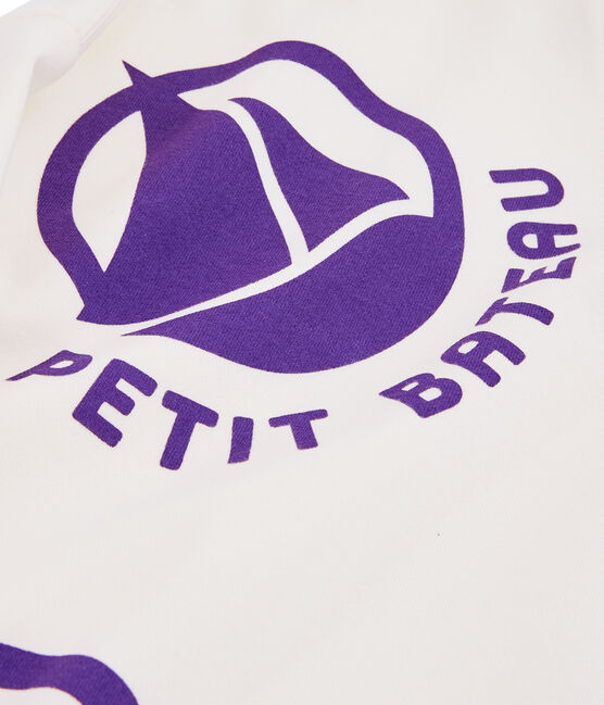Logo-Sweatshirt Damen weiss MARSHMALLOW/violett REAL