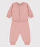 Zweiteiliges Baby-Set aus Woll- und Baumwoll-Strick rosa SALINE
