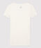 Damen-T-Shirt, leichter Rippstrick weiss MARSHMALLOW