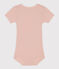 Kurzärmeliger Baby-Body aus Ajour-Strick rosa SALINE