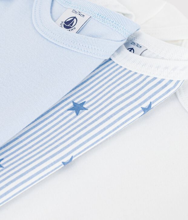Set kurz&auml;rmeliger Baby-Bodys aus Baumwolle mit Paris-Motiv vielfarbig