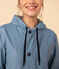 Regenjacke aus recyceltem Material und Bio-Baumwolle blau AZUL