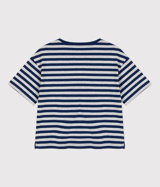 Damen-T-Shirt LE BOXY aus Baumwolle blau MEDIEVAL/ FUMEE