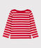 Streifenshirt aus dichter Baumwolle für Mädchen und Jungen rot PEPS/weiss MARSHMALLOW