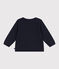 Baby-Cardigan aus einfarbigem Baumwollstrick blau SMOKING