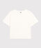 Damen-T-Shirt Le Boxy aus Baumwolle weiss MARSHMALLOW