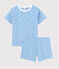 Kinder-Kurzpyjama aus Baumwolle mit Bananenmotiv blau EDNA/weiss MARSHMALLOW