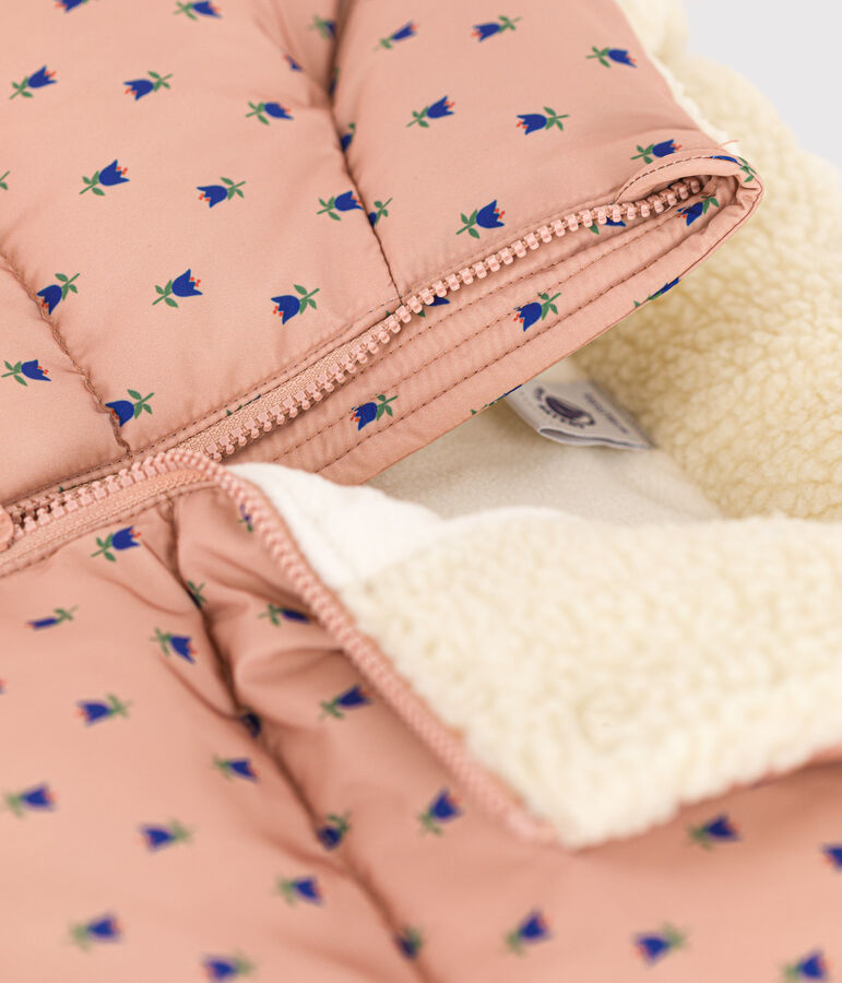 Winterjacke mit ausziehbarer Kapuze f&uuml;r M&auml;dchen beige/vielfarbig