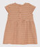 Kurzärmeliges Babykleid aus gestreiftem geflammtem Jersey TOAST/ DOLL
