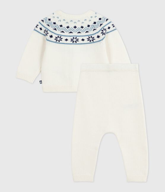 2-teiliges Baby-Set Cardigan aus Jacquardstrick blau MARSHMALLOW/ SOIR