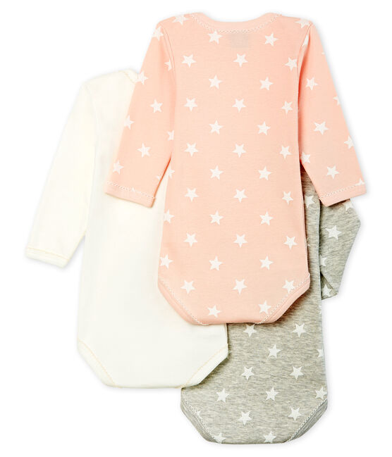 Trio langärmelige Baby-Bodys für Mädchen variante 1