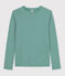 Eng anliegendes T-Shirt mit Rundhalsausschnitt aus Bio-Baumwolle für Damen blau ROVER/weiss MARSHMALLOW