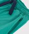 Kinder-Bermudashorts aus einfarbiger Baumwolle gr&uuml;n