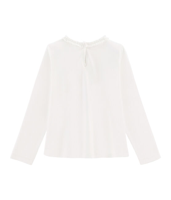 Langärmeliges Kinder-T-Shirt Mädchen weiss MARSHMALLOW