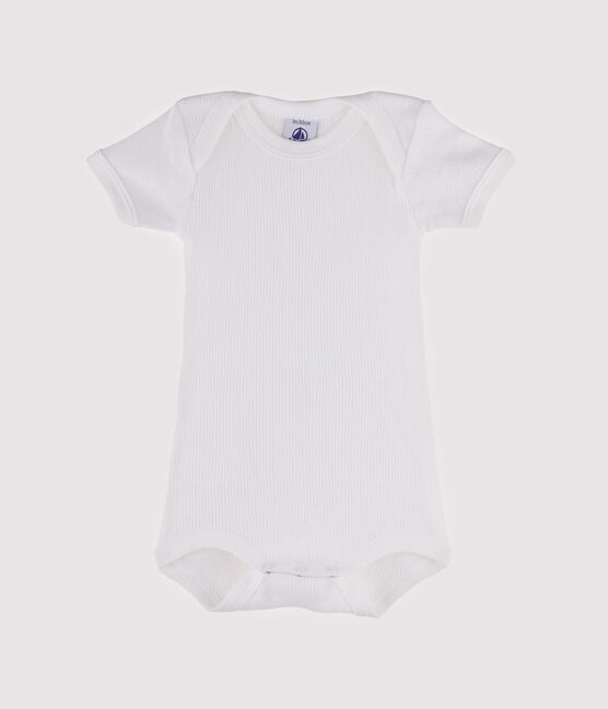 Kurzärmeliger Baby-Body für Mädchen - Jungen weiss ECUME