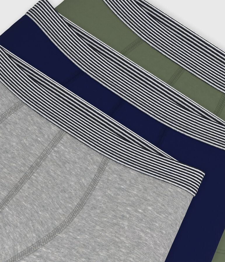 Set Kinder-Boxershorts aus einfarbiger Baumwolle vielfarbig