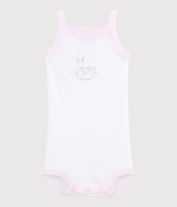 Baby-Tr&auml;gerbody M&auml;dchen weiss/rosa